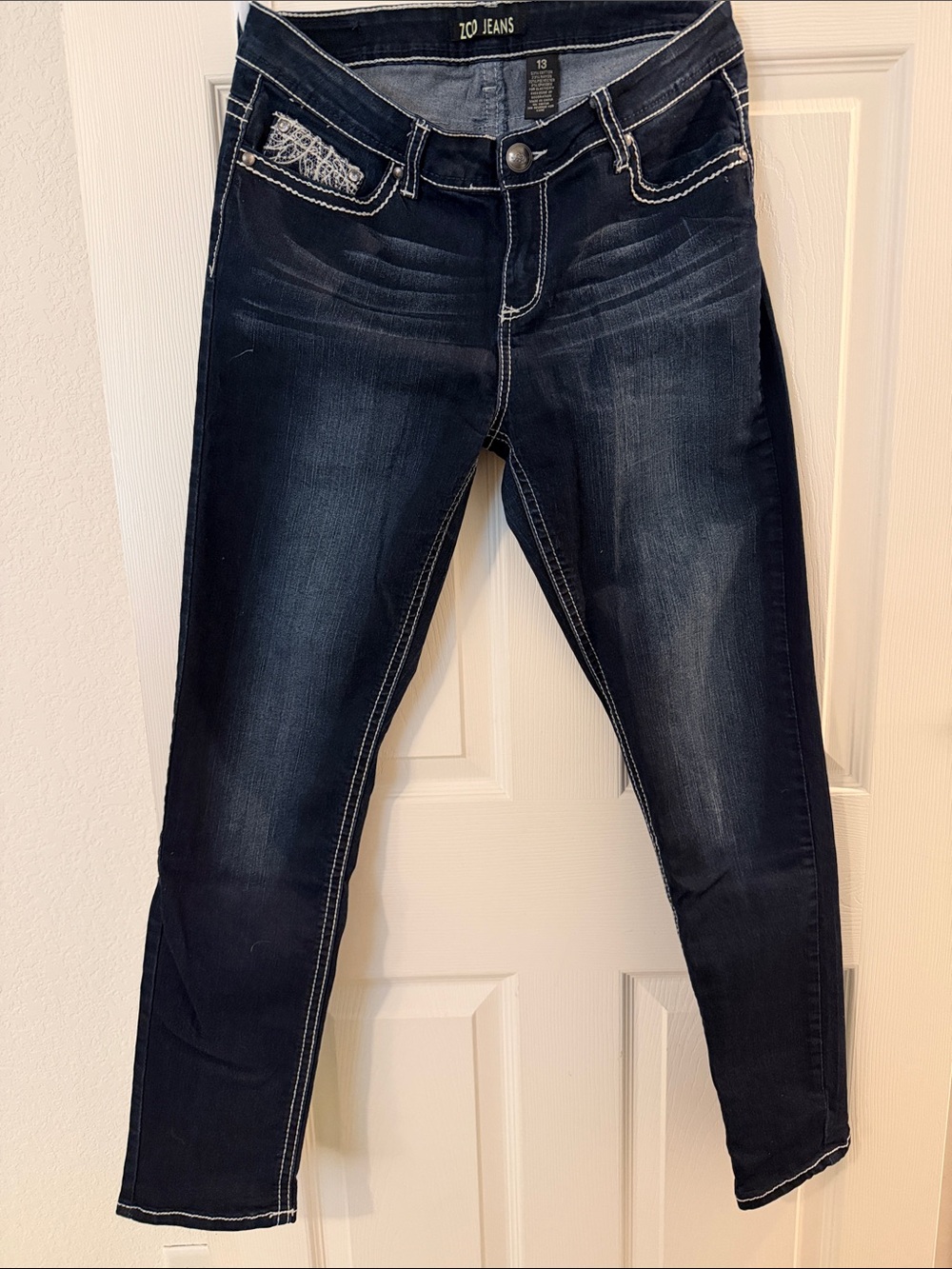 ZCO Jeans Women's Dark Wash Skinny Jeans - Black Blue